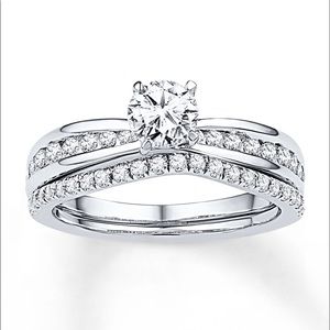 Diamond Bridal Set 7/8ct tw Round-cut 14kwhitegold
